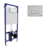 Инсталляция BERGES для скрытого монтажа унитаза NOVUM кнопка D2 матовый хром арт-040232 — фото 6, Инсталляции для унитазов