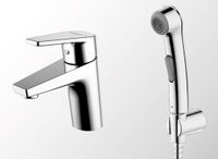 Смеситель для раковины с гигиеническим душем Bravat Line F15299C-2, хром — фото 1, Смесители для раковины