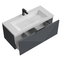 Тумба подвесная "БЛИСС-100 см" с 1 ящ. графит матовая (ум. Блисс-100 см.) арт-1010048 — фото 6, Тумбы под раковину