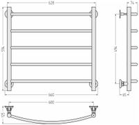 Полотенцесушитель водяной Стилье Версия-Н2 600х600 (5) Г 18 Белый арт-12622-6060 — фото 4, Водяные полотенцесушители