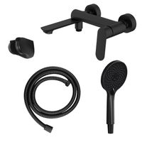 Cмеситель для ванны Azario Alanti с ручным душем, керамический картридж, шланг 150 см, черный матовый арт-AZ-K3032B — фото 8, Смеситель для ванны