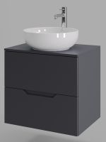 Orange Line Li-60TugMDF+B07-420W тумба с раковиной подвесная 60 см, графит/белый Li-60TugMDF+B07-420W — фото 5, Тумбы с раковиной