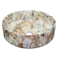 Раковина-чаша Azario 355х355х120 накладная, круглая, коричневый мраморный арт-AZ-3134-M830 — фото 2, Раковины накладные