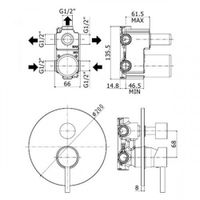 Смеситель для ванны Paffoni Stick (с внутренней частью) сталь арт-SK019ST — фото 1, Смеситель для ванны