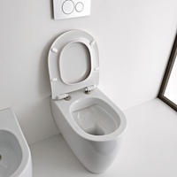 Унитаз Scarabeo MOON напольный приставной безободковый цвет белый арт-5522/CL — фото 3, Напольные унитазы