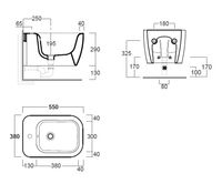 Биде SIMAS HENGES подвесное с одним отверстием цвет белый HE19/F85 — фото 2, Биде подвесные