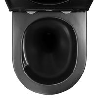 Унитаз подвесной Azario Grado 370х490х360 безободковый, слив "Скрытое Торнадо", с быстросъемным сидением микролифт, черный матовый арт-AZ-0046-UQ3-MB — фото 6, Подвесные унитазы