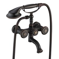 Jasmine Смеситель для ванны, пов.излив 152мм держ.на теле лейка, р/ДВ, черная бронза, LM, арт-LM6614ORB — фото 1, Смеситель для ванны