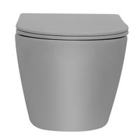 Товар: Унитаз ABBER Bequem AC1101TMG подвесной серый матовый, безободковый, смыв торнадо - фото 15 Унитаз ABBER Bequem AC1101TMG подвесной серый матовый, безободковый, смыв торнадо — фото 15, Подвесные унитазы