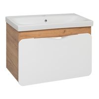 Тумба подвесная с умывальником SKANDI 80 /дуб золотой Крафт/ AQUA DE MARCO 5080CRAFTCSCA/H — фото 2, Тумбы с раковиной