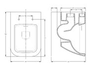 RITA Унитаз подвесной безободковый со скрытым креплением с форсункой биде с гигиеническим покрытием в комплекте с тонким сиденьем микролифт RT26BM+223ZS RT26SLBM — фото 2, Подвесные унитазы