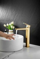 Смеситель для накладной раковины BELZ, брашированное золото арт-B11658-5 — фото 6, Смесители для раковины