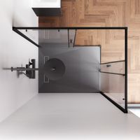 W94G-403-120290-BT1K X-joy душевое огражд прямоугольн.,раздвиж.двери 120x90 черный мат.,стекло прозр — фото 1, Душевые кабины и ограждения