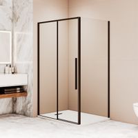 Душевой уголок RGW SV-42B (SV-12B + Z-050-2B) 1300x900, профиль черный, стекло прозрачное, арт-32324239-014 — фото 2, Прямоугольные душевые уголки