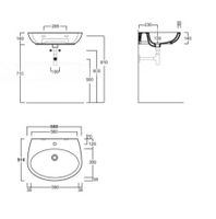 Раковина SIMAS BORMIO подвесная с одним отверстием цвет белый BR10 — фото 2, Раковины подвесные
