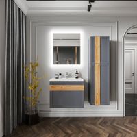 Комплект мебели для ванной Бриклаер БЕРЛИН 70SD, оникс серый — фото 1, Комплекты мебели для ванной