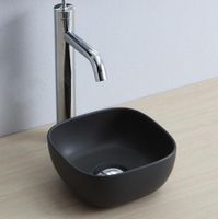 Раковина Scarabeo GLAM накладная без перелива без отверстий цвет черный матовый арт-1809 49 — фото 3, Раковины накладные