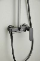 Душевая система с тропическим душем и смесителем BELZ, оружейная сталь, арт-B24713-3 — фото 10, Душевые стойки