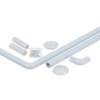 карниз для ванной комнаты 90х90х90см AL белый д.25мм UNIVERSAL MELODIA Mcr-00015BL — фото 1, Карнизы для ванной