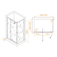 Душевой уголок RGW PA-44B (PA-02B + Z-050-1B) 1000x700 41084407-014 — фото 1, Душевые уголки