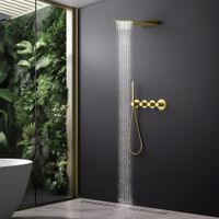 Душевая система встроенная с термостатом Timo Saona SX-2350/17SM золото матовое — фото 2, Встраиваемые душевые комплекты