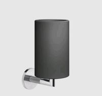 Стакан, Gessi, Ingranaggio, одинарный, ширина, мм-75, глубина, мм-107, высота, мм-171, ёмкость, мл-300, настенный, материал стакана-керамика черная (Neolite), материал держателя-металл, крепления в комплекте, цвет-хром арт-63808.031 — фото 2, Стаканы для зубных щеток