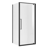 Душевое ограждение Niagara Nova (80х80х195) квадрат,черный матовый,дверь распашная,стекло прозрачное,2 места арт-NG-85-8AB-A80B-34 — фото 1, Квадратные душевые уголки