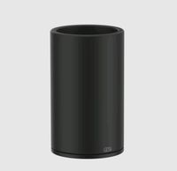 Стакан, Gessi, 316, одинарный, ширина, мм-75, глубина, мм-75, высота, мм-126, ёмкость, мл-300, настольный (свободностоящий), материал стакана-керамика черная (Neolite), материал держателя-металл, цвет-чёрный матовый арт-54732.299 — фото 2, Стаканы для зубных щеток