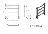 Полотенцесушитель электрический Grota Soffi K 530х600 черный Soffi K 530х600 RAL9005 EL — фото 4, Электрические полотенцесушители