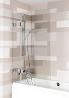 SCANDIC NXT X109 1000x1500 L Черный шторка на ванну, хром RIHO G001149121 — фото 1, Шторки на ванну