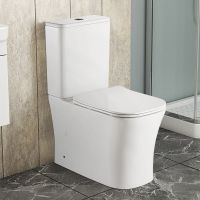 Унитаз-компакт Azario ANTEO SQUARE 385х630х820 напольный, безободковый, с быстросъемным сиденьем микролифт арт-AZ-1218A — фото 14, Напольные унитазы