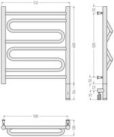 Полотенцесушитель электрический Сунержа Элегия 3.0 600х500 МЭМ правый RAL 3020 Транспортный красный арт-3020-5819-6050 — фото 2, Электрические полотенцесушители