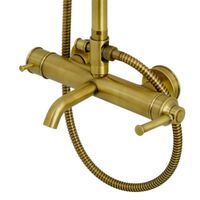 ERMITAGE MINI Душевой настенный гарнитур с верхним душем d 200 мм.(излив, шланг, ручной душ), бронза арт-31524 — фото 2, Душевые стойки