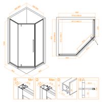 Душевой уголок RGW SV-81 90x90, трапеция, профиль хром, стекло прозрачное/6 мм, арт-32328199-11 — фото 7, Душевые уголки трапеция