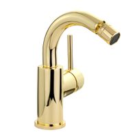 FORTIS См-ль д/биде моноком., излив изогнут, ручка сбоку, донный клапан "click-clack", золото 31544 — фото 2, Смесители для биде