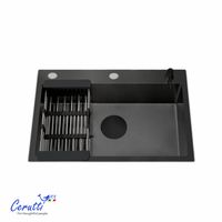 Мойка GLORIA60B nano black (графит) кухонная из нержавеющей стали (600х500х220) Ceruttispa арт-CT11258 — фото 4, Кухонные мойки