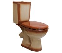 УЮТ Унитаз-компакт, косой выпуск, 2-х реж.арм-ра Инкоэр, сид.п/п Уклад, коричневый декор, ROSA Вн УкУкд16 — фото 1, Напольные унитазы