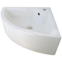 Раковина угловая закругленная GS, 48x48x15 cm, белая керамика 32267 — фото 1, Раковины