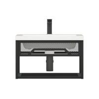 тумба Металлика 60 (Como 60) подвесная металл черная без умывальника MFR80104BK — фото 1, Комоды и тумбы для ванной комнаты