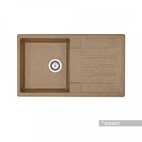 Мойка для кухни Верона 855x500x210 мм, прямоуг. с крылом, терракот 1A710032VR270 — фото 1, Кухонные мойки