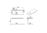 Origin Столешница стеклянная 120 см левосторонняя черная VITRA арт-65726 — фото 1, Столешницы под раковину