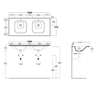 Раковина SIMAS WAVE подвесная на столешницу или на тумбу с одним отверстием цвет белый арт-WA120 — фото 2, Раковины подвесные