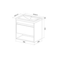 Тумба с умывальником IDDIS Zodiac X подвесная, с нишей, 60 см, белый, подходит умыв. 4076000i28 арт-ZDX60WNi95K — фото 1, Тумбы с раковиной