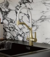 Смеситель для кухни с подключением фильтра BELZ , брашированное золото арт-B78815-5 — фото 1, Смесители для кухни