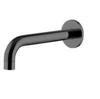 Излив, Fima Carlo Frattini, Shower accessories, монтаж-настенный, вынос излива, мм-207, стандарт подводки-1/2", цвет-черный хром брашированный арт-F2929CS — фото 1, Изливы