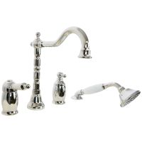 Товар: OXFORD См-ль на борт ванны моноком., на 4 отв., ручка белая, шланг1,6 м., хром 19125 - фото 1 OXFORD См-ль на борт ванны моноком., на 4 отв., ручка белая, шланг1,6 м., хром 19125 — фото 1, Смесители на борт ванны