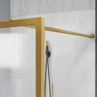 Душевая перегородка Walk-In VSW-1HP120FLBG, 1200*2000, брашированное золото, стекло рифленое — фото 1, Душевые перегородки