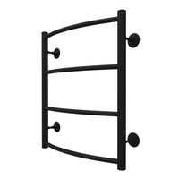 Полотенцесушитель водяной AZARIO VERONA 500/600 4 секции, боковое подключение, 1/2", черный арт-AZ83912B — фото 1, Водяные полотенцесушители