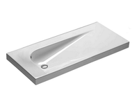 Раковина HATRIA GRANDANGOLO подвесная или на тумбу без отверстия с переливом цвет белый арт-Y0VA01 — фото 1, Раковины подвесные