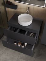 Товар: Orange Line тумба с раковиной подвесная 80 см, графит/белый арт-Li-80TugMDF+B09-360W - фото 4 Orange Line тумба с раковиной подвесная 80 см, графит/белый арт-Li-80TugMDF+B09-360W — фото 4, Тумбы с раковиной